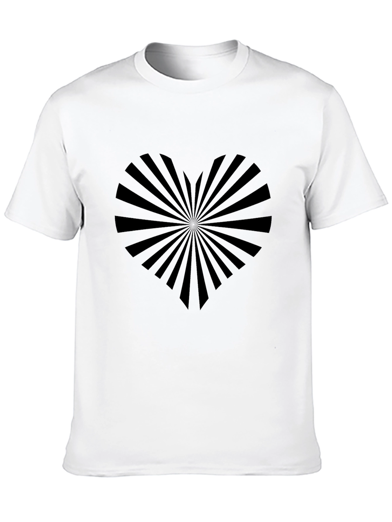 Heart Rays Graphic Tee - Black Cotton Blend