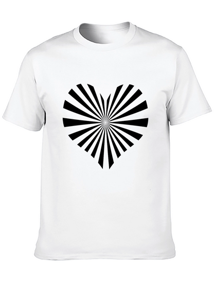 Heart Rays Graphic Tee - Black Cotton Blend