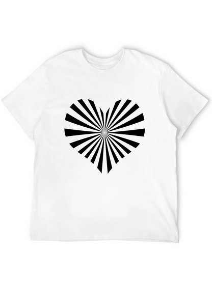 Heart Rays Graphic Tee - Black Cotton Blend