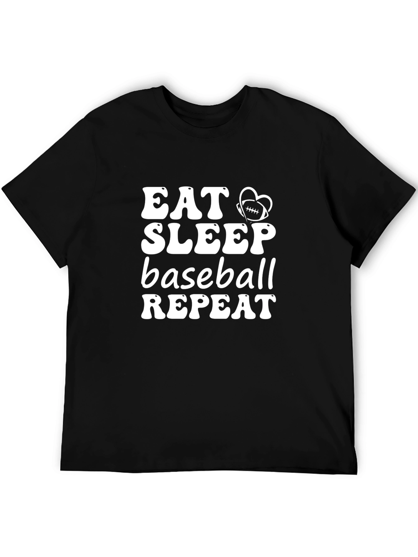 Eat Sleep Baseball Repeat Black T-Shirt