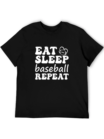 Eat Sleep Baseball Repeat Black T-Shirt