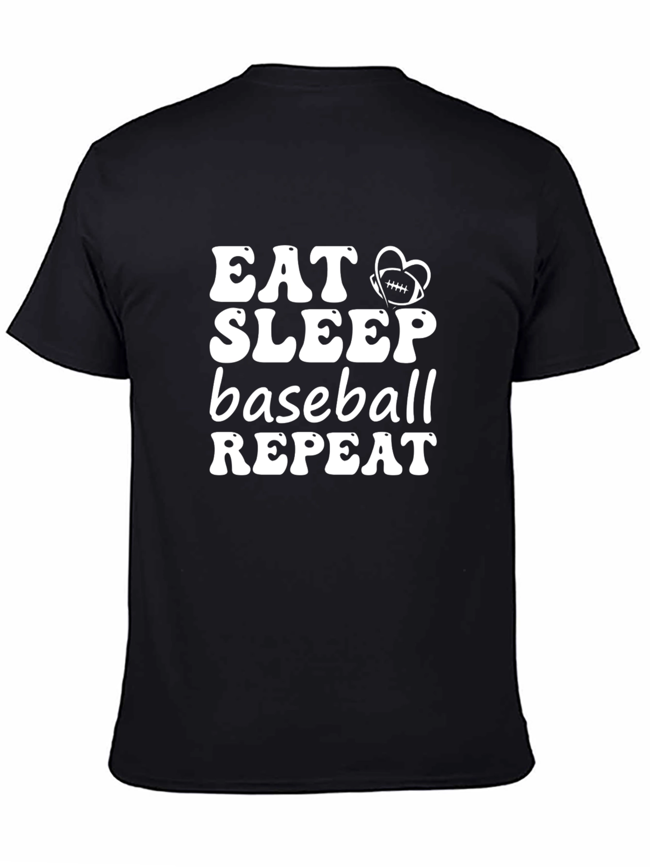 Eat Sleep Baseball Repeat Black T-Shirt