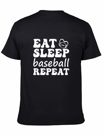 Eat Sleep Baseball Repeat Black T-Shirt