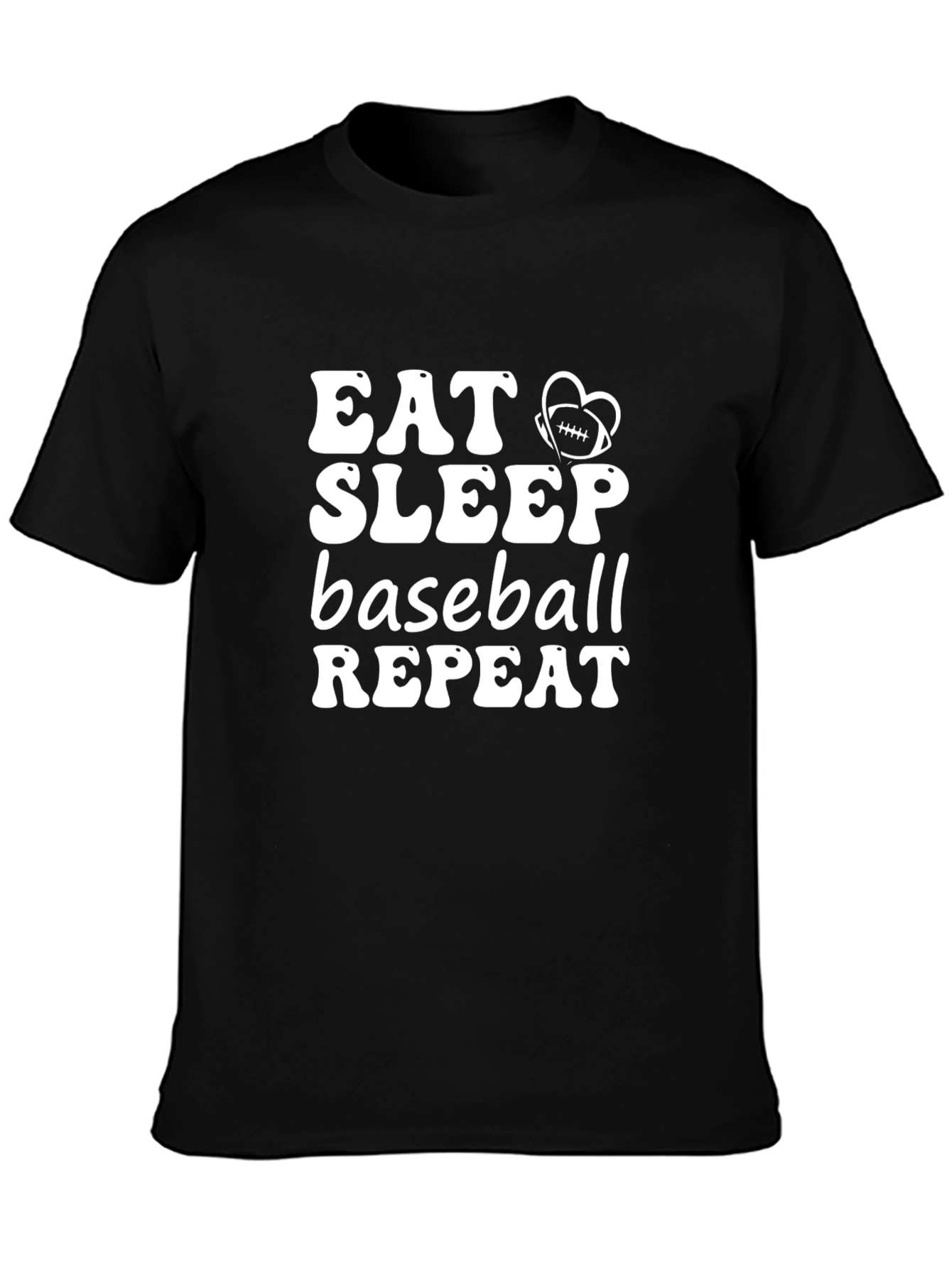 Eat Sleep Baseball Repeat Black T-Shirt