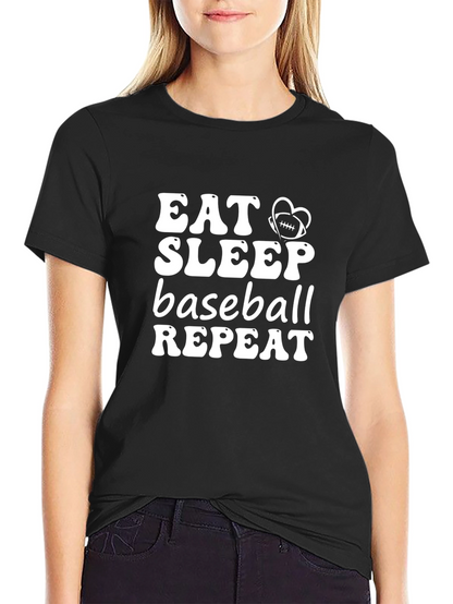 Eat Sleep Baseball Repeat Black T-Shirt
