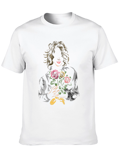 Mysterious Floral Graphic Tee - Unique Style