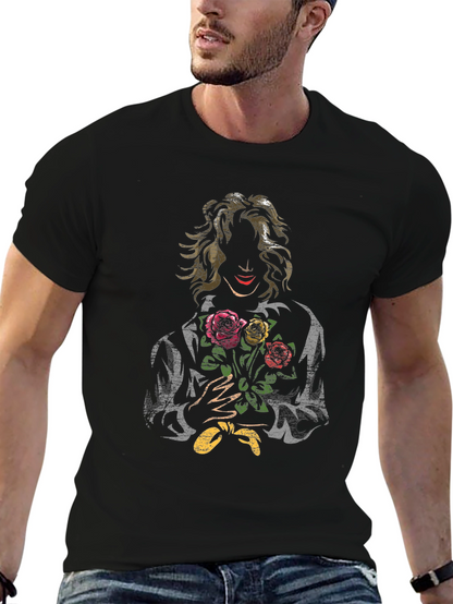 Mysterious Floral Graphic Tee - Unique Style