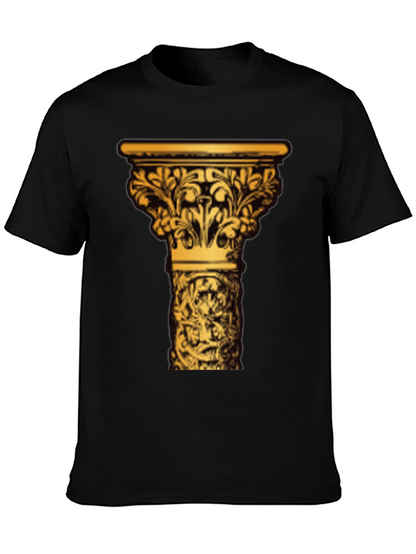 Ornate Column Graphic Tee - Black