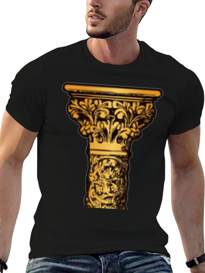 Ornate Column Graphic Tee - Black
