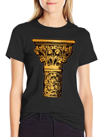 Ornate Column Graphic Tee - Black