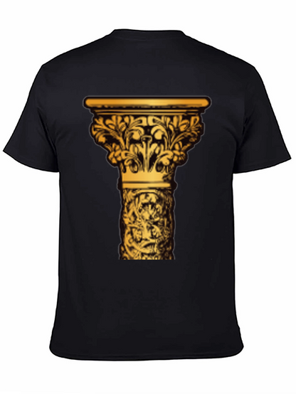 Ornate Column Graphic Tee - Black