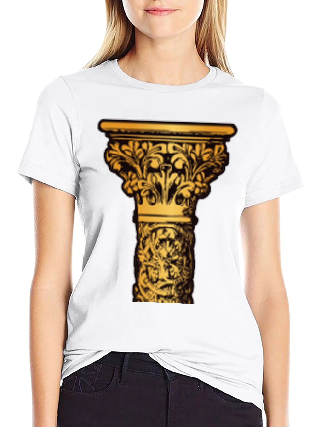 Ornate Column Graphic Tee - Black