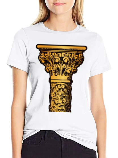 Ornate Column Graphic Tee - Black