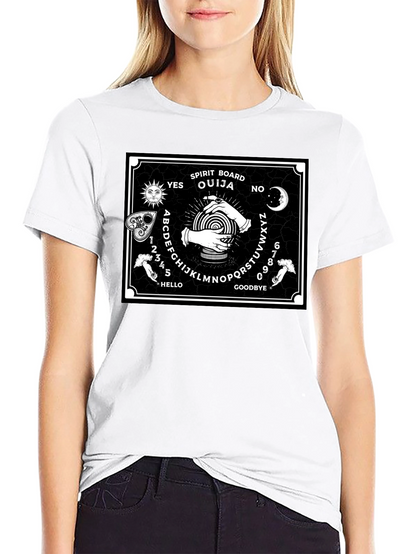 Ouija Board Graphic Print Black T-Shirt