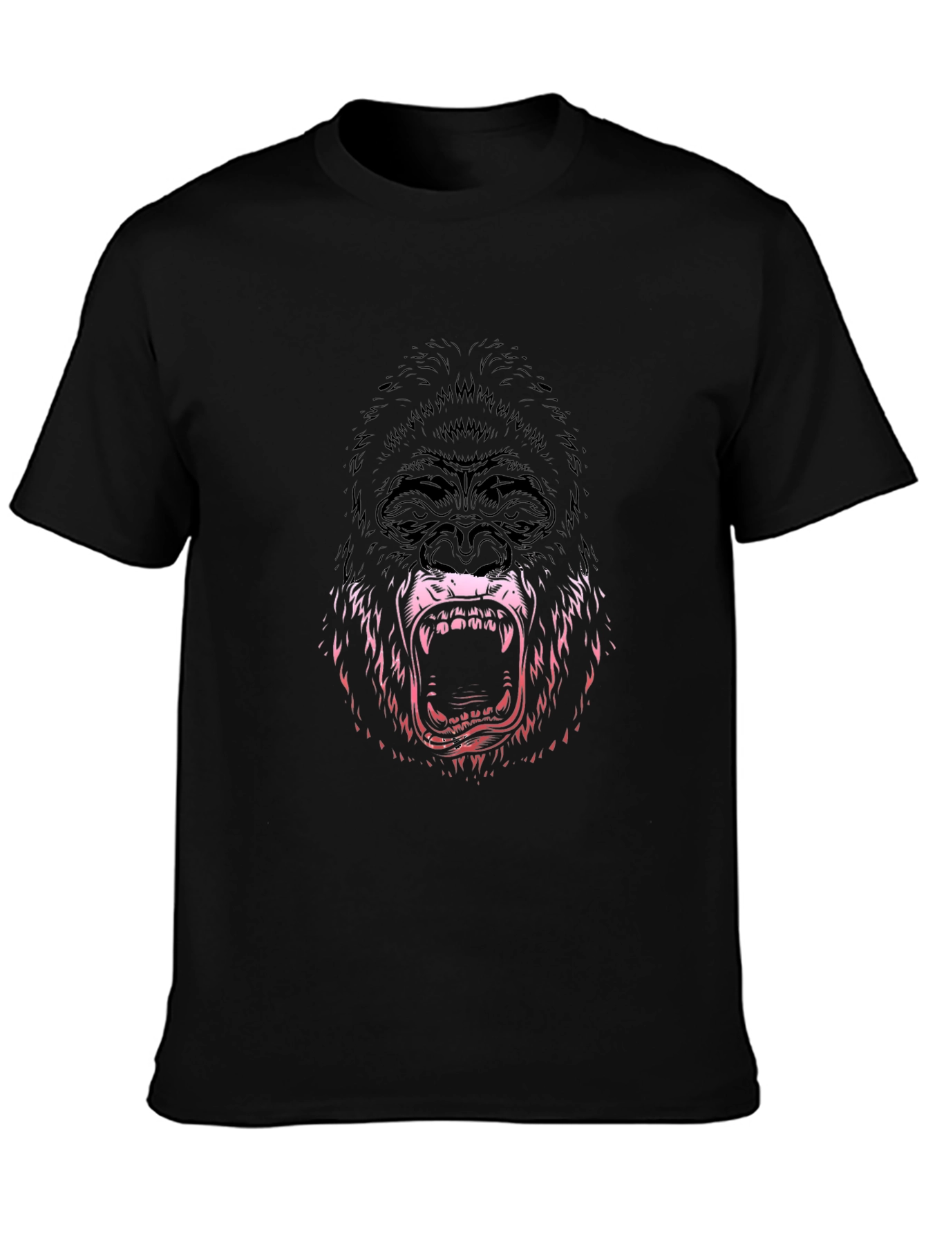 Mens Graphic Tee - Gorilla Design - Black