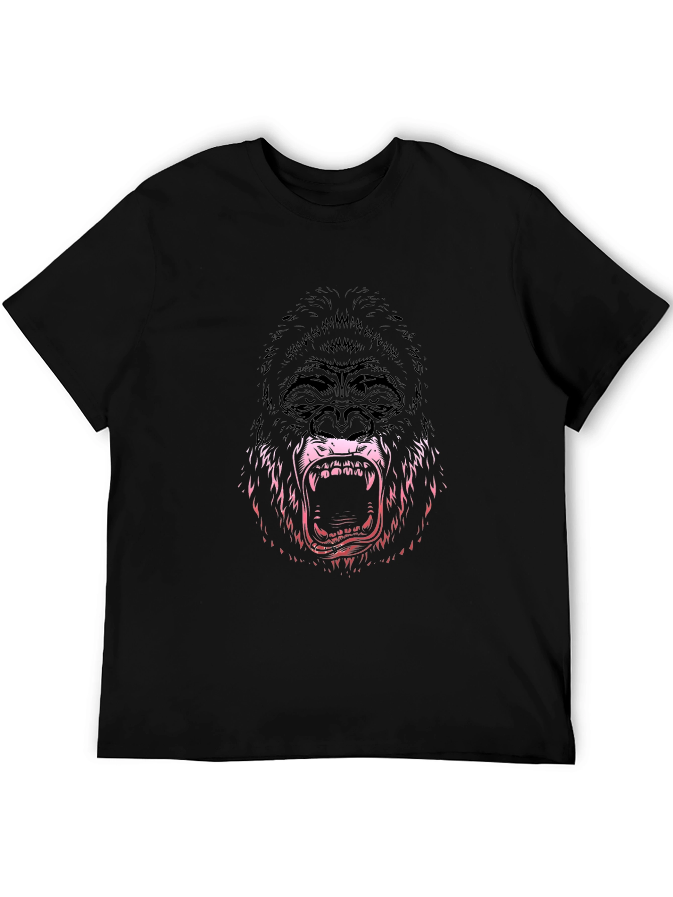 Mens Graphic Tee - Gorilla Design - Black