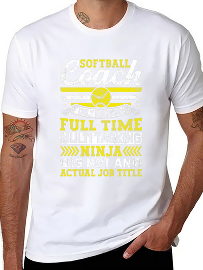 Softball Coach T-Shirt - Full Time Multi Tasking Ninja