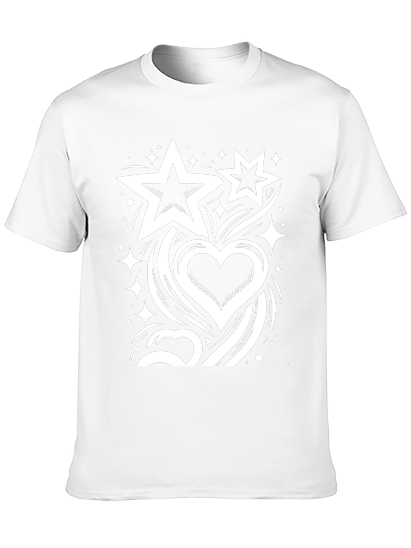 Stars & Heart Graphic Black T-Shirt