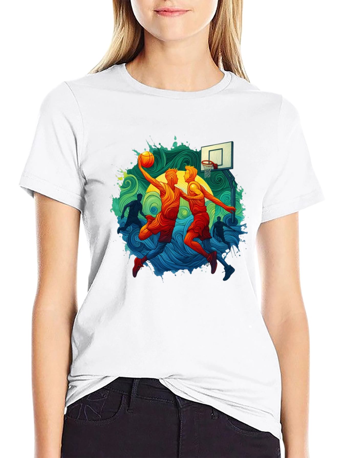Basketball Graphic Tee - Slam Dunk Style