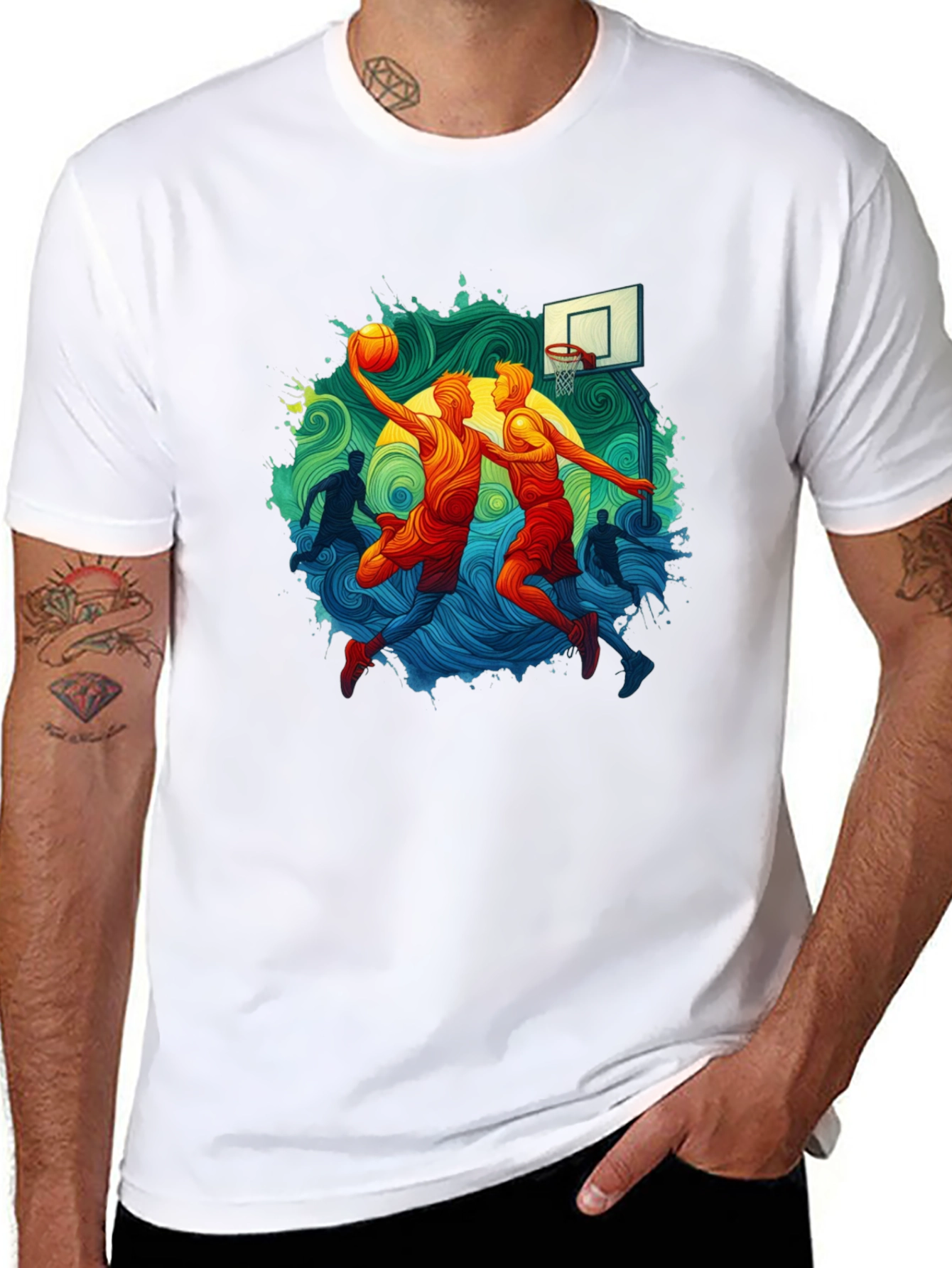 Basketball Graphic Tee - Slam Dunk Style