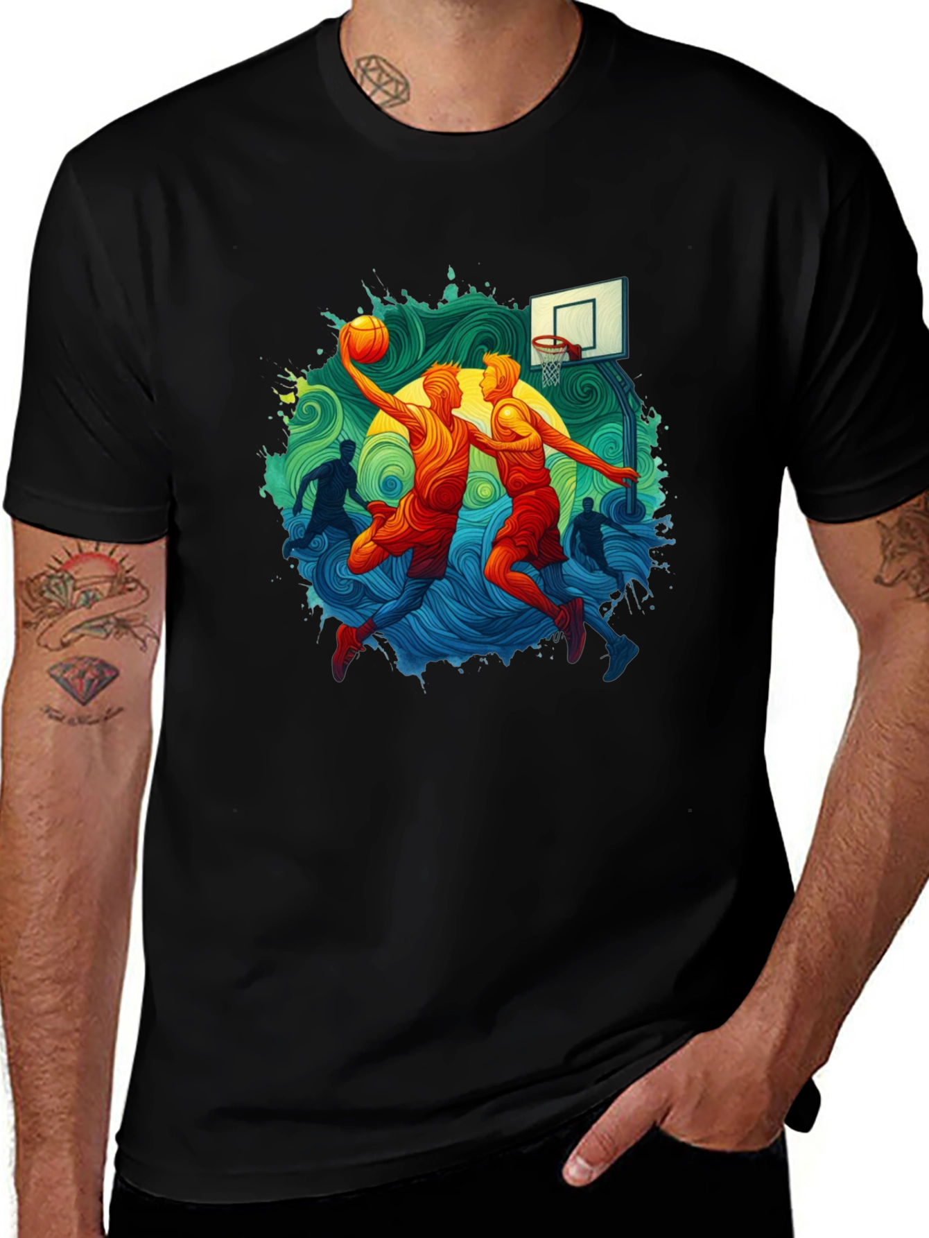 Basketball Graphic Tee - Slam Dunk Style