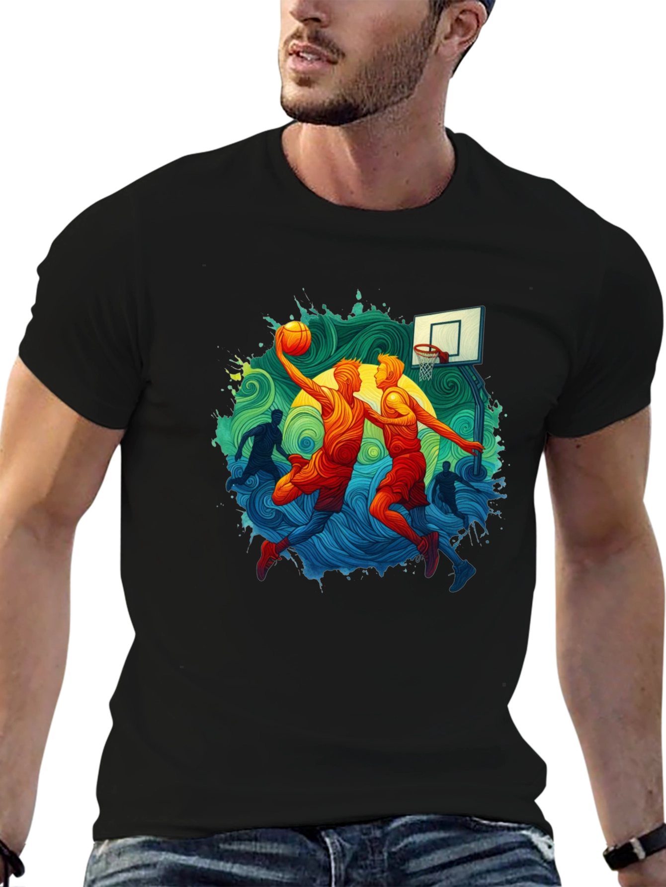 Basketball Graphic Tee - Slam Dunk Style