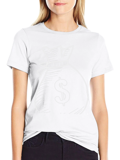 Money Bag Graphic Tee - Black Cotton T-Shirt