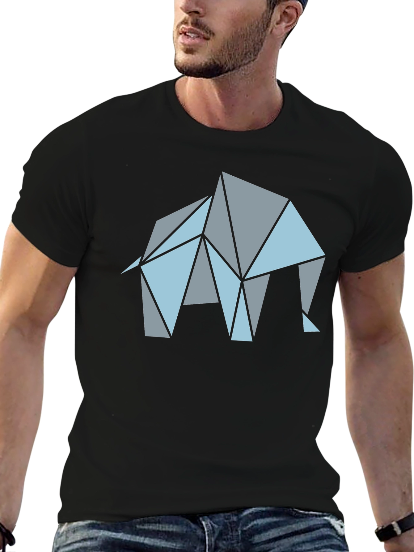 Geometric Elephant Graphic T-Shirt