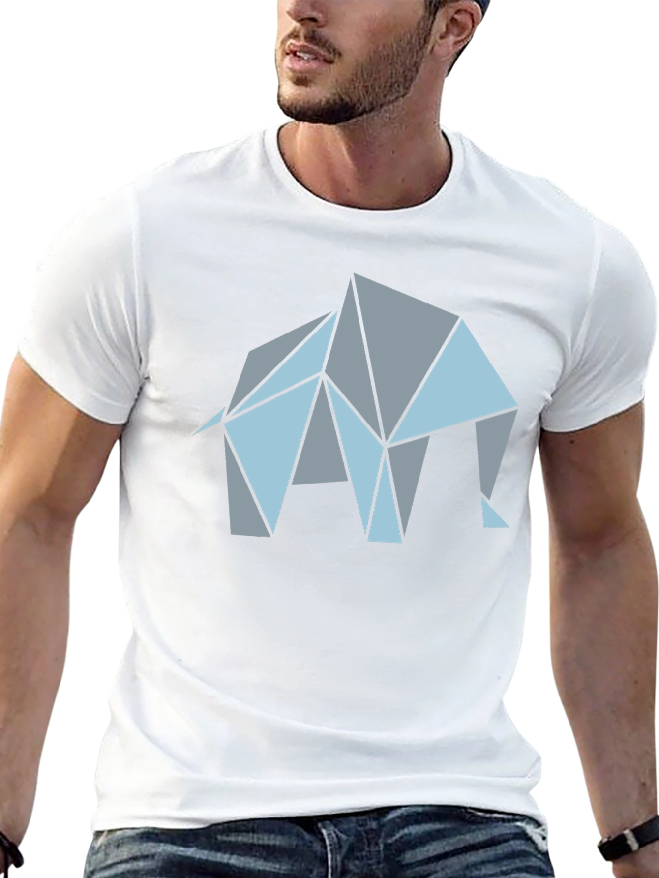 Geometric Elephant Graphic T-Shirt