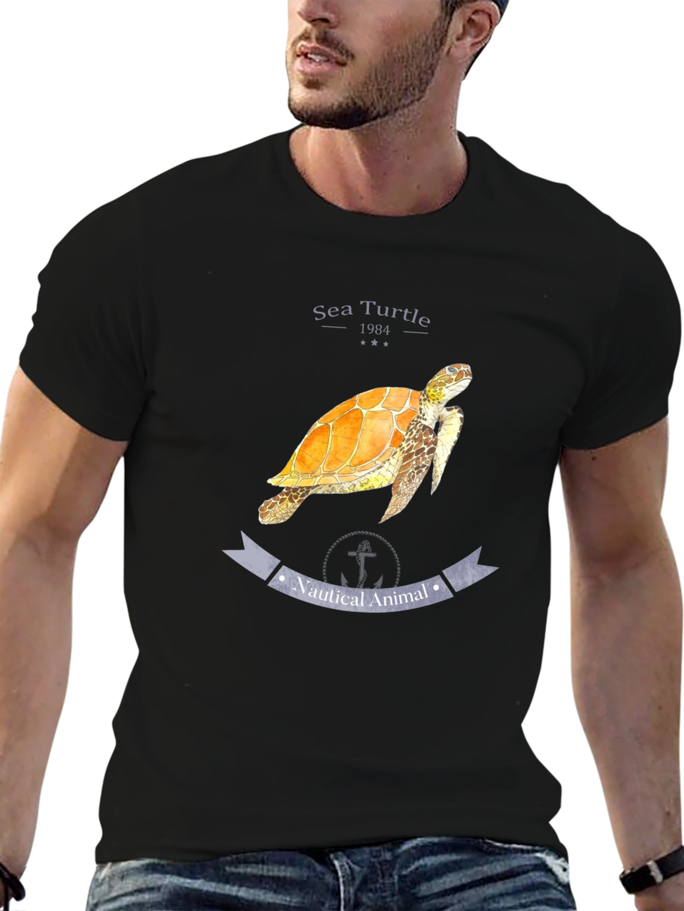 Sea Turtle Nautical Animal Graphic T-Shirt