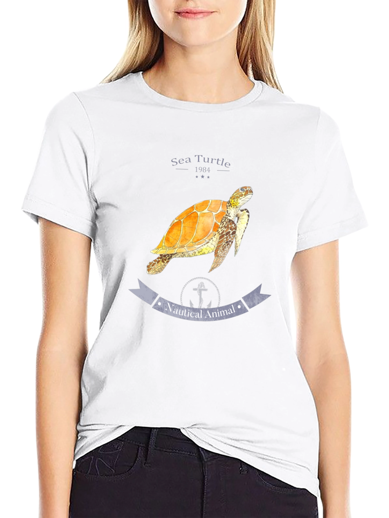 Sea Turtle Nautical Animal Graphic T-Shirt