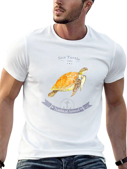 Sea Turtle Nautical Animal Graphic T-Shirt