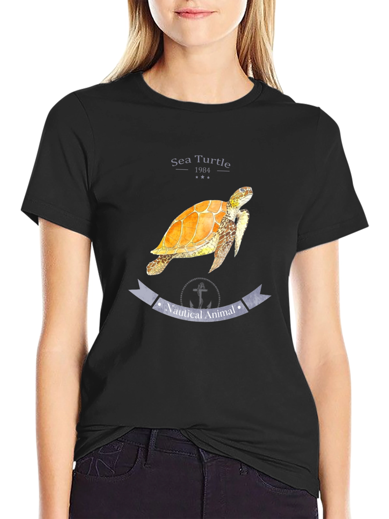 Sea Turtle Nautical Animal Graphic T-Shirt