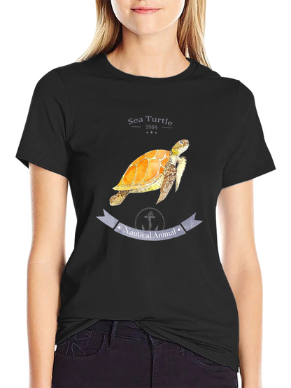 Sea Turtle Nautical Animal Graphic T-Shirt