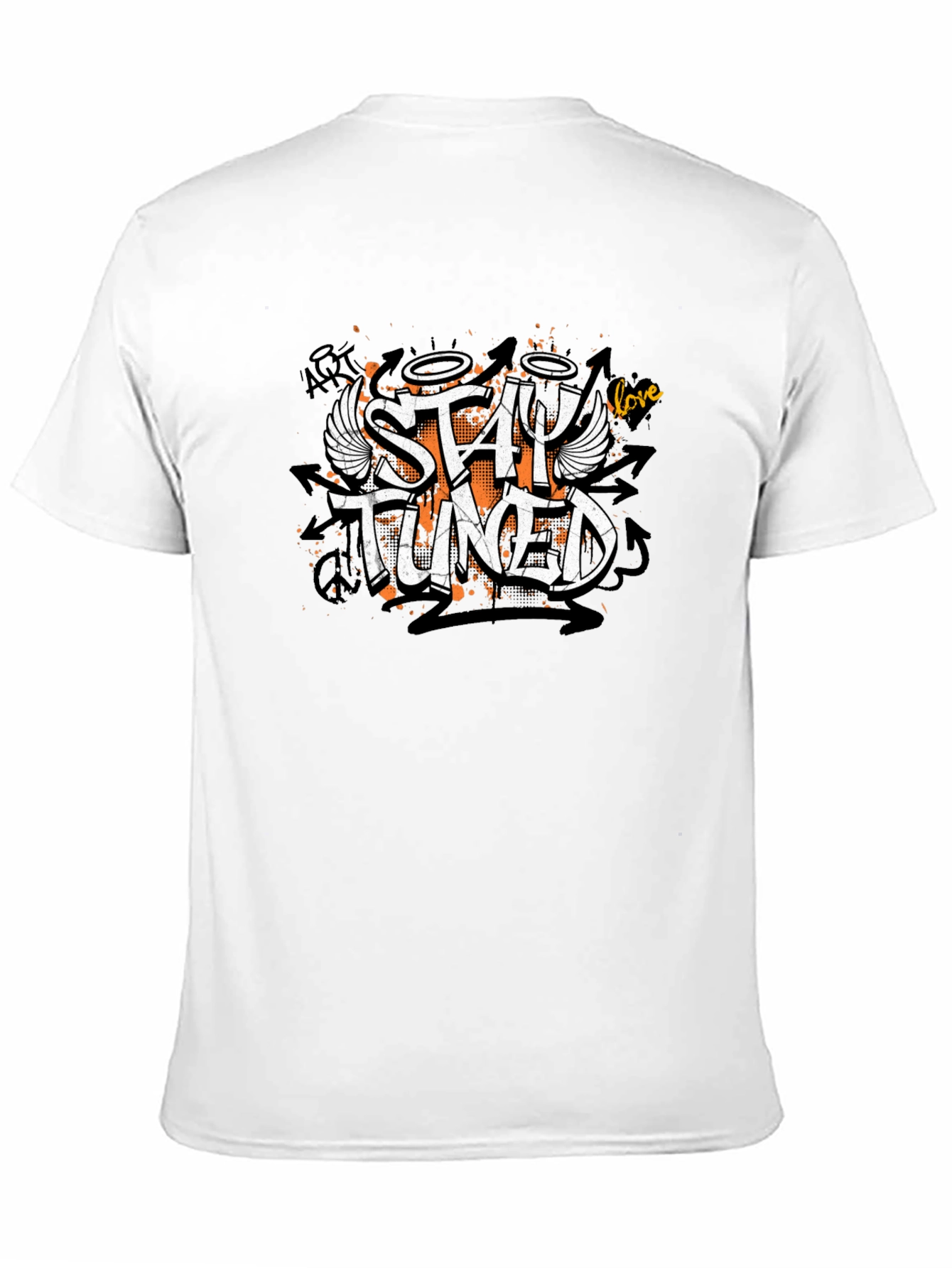 Stay Tuned Graphic Print Black T-Shirt