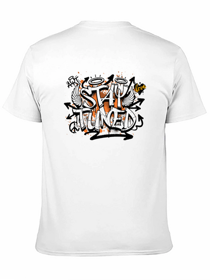 Stay Tuned Graphic Print Black T-Shirt