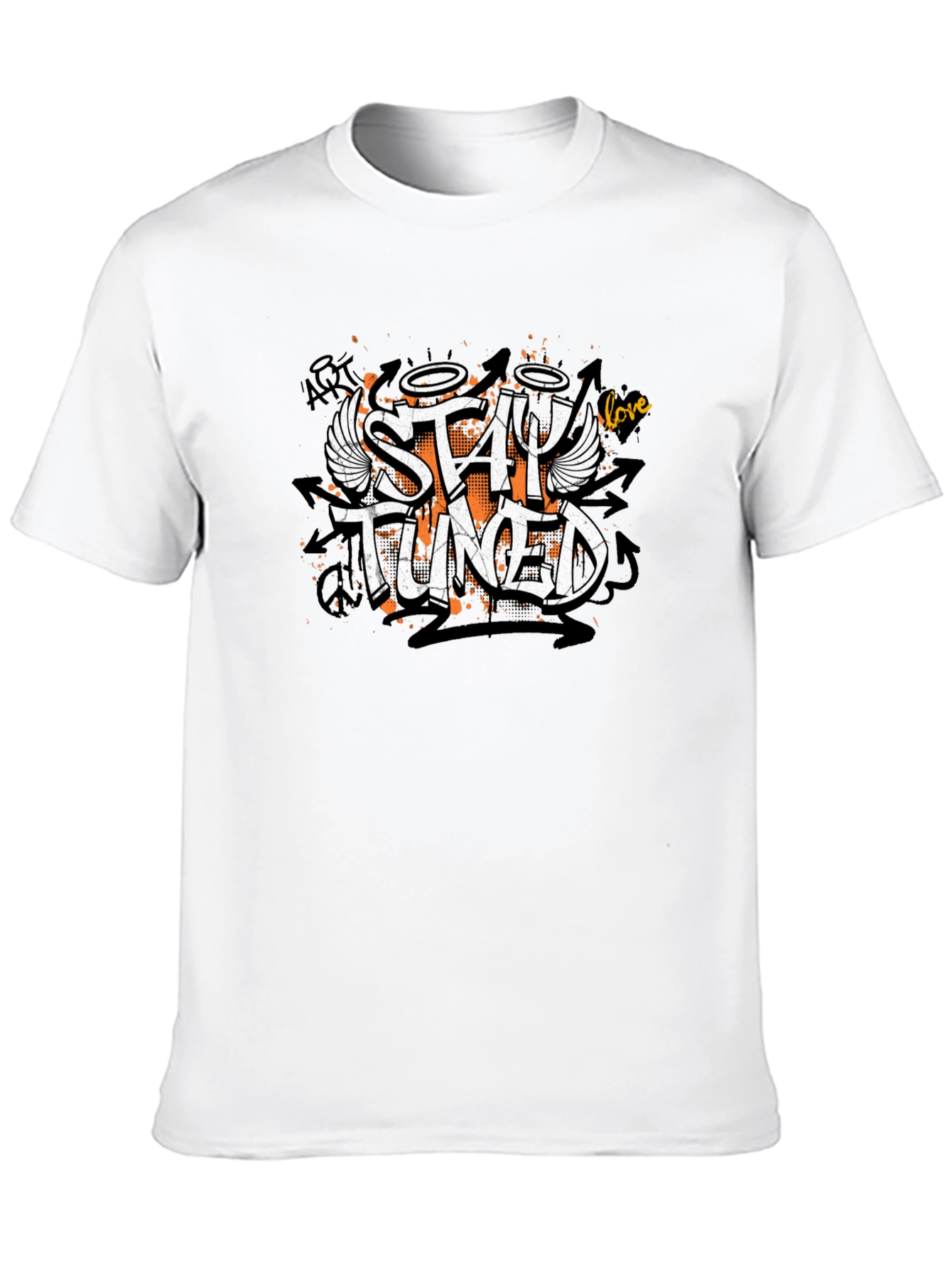 Stay Tuned Graphic Print Black T-Shirt