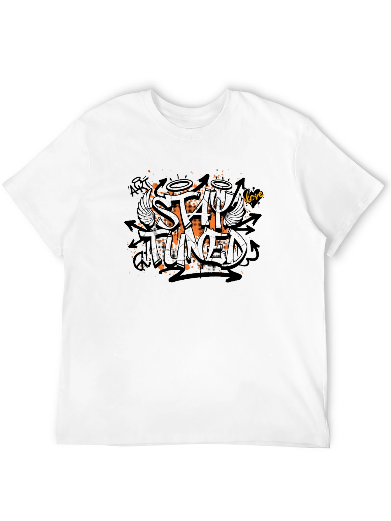 Stay Tuned Graphic Print Black T-Shirt