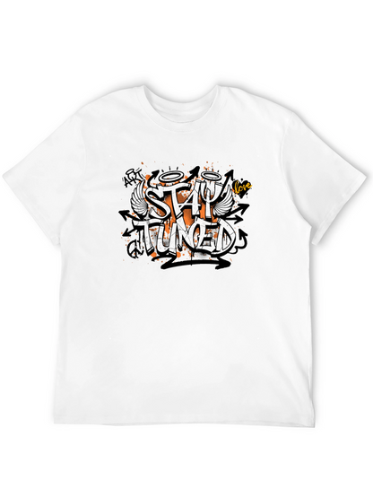 Stay Tuned Graphic Print Black T-Shirt