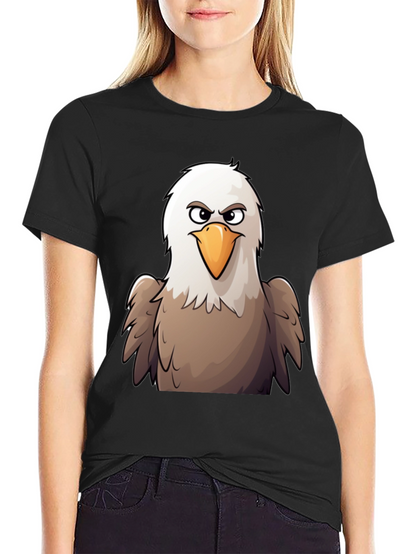 Eagle Cartoon Graphic T-Shirt - Black Cotton Tee