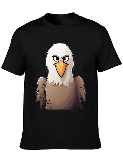 Eagle Cartoon Graphic T-Shirt - Black Cotton Tee