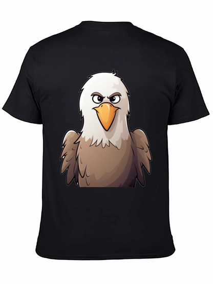 Eagle Cartoon Graphic T-Shirt - Black Cotton Tee