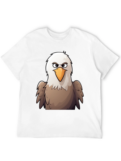 Eagle Cartoon Graphic T-Shirt - Black Cotton Tee