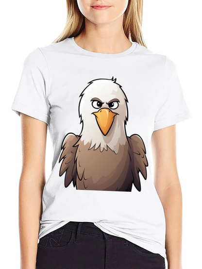 Eagle Cartoon Graphic T-Shirt - Black Cotton Tee