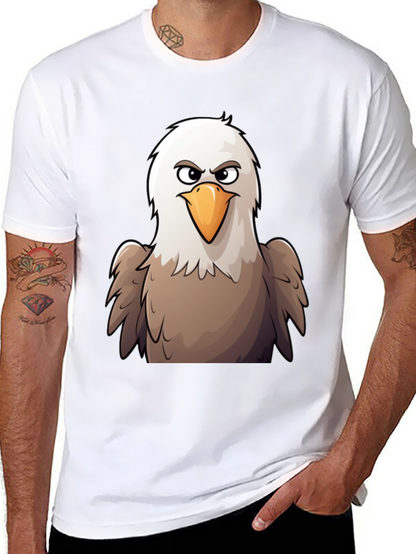 Eagle Cartoon Graphic T-Shirt - Black Cotton Tee