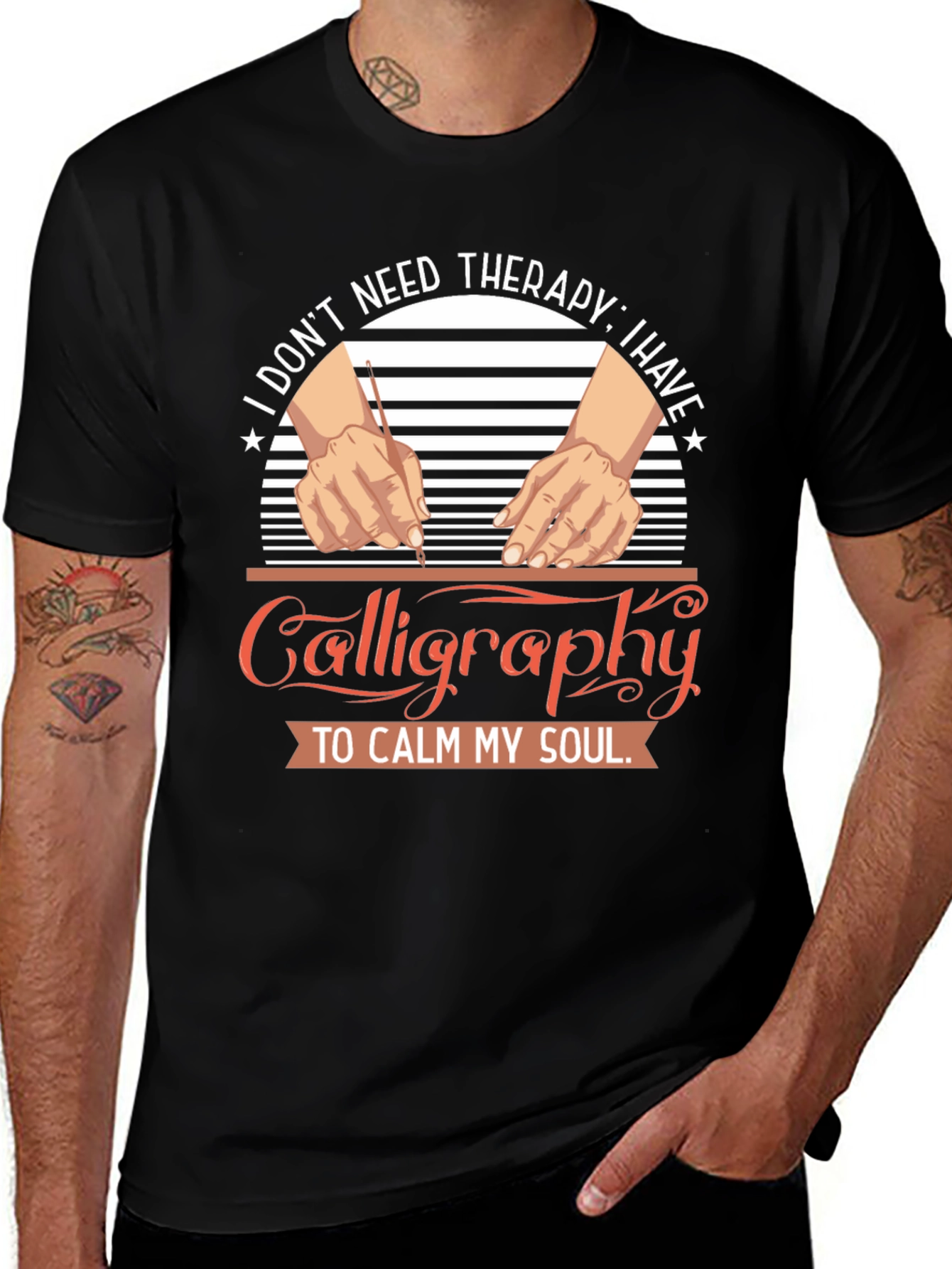 Calligraphy Therapy T-Shirt: Calm Your Soul
