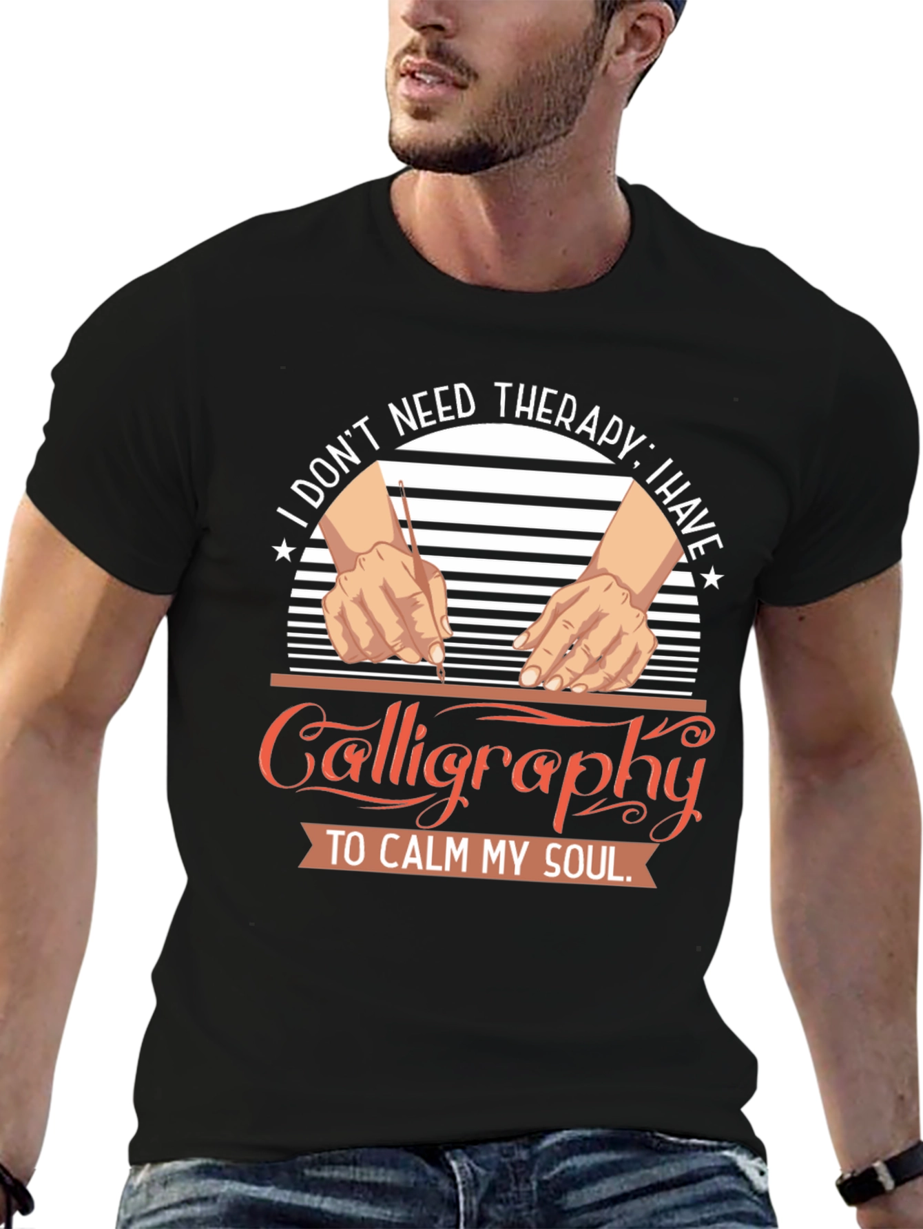Calligraphy Therapy T-Shirt: Calm Your Soul