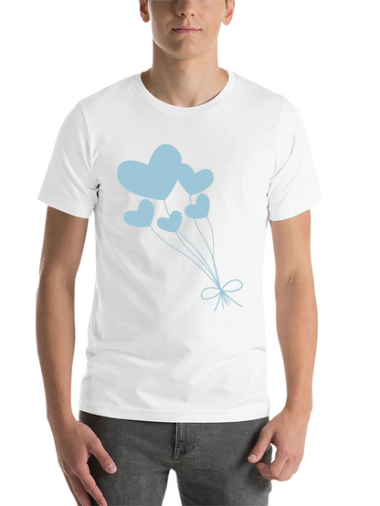 Heart Balloon Graphic Tee - Black Cotton Shirt