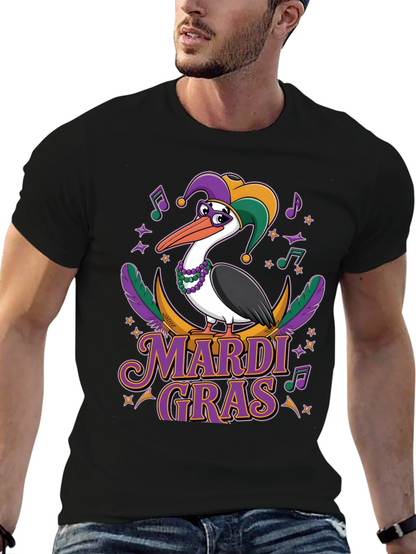 Mardi Gras Pelican T-Shirt: Festive Bird Design
