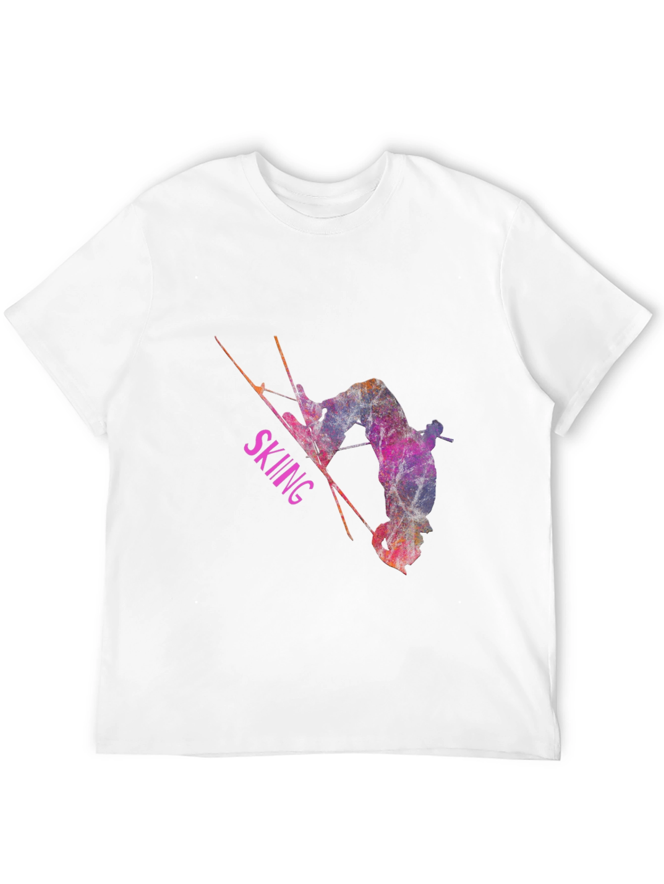 Skiing Athlete Graphic T-Shirt - Black